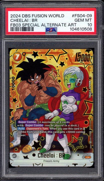 2024 Dragon Ball Super Fusion World FB03 Special Alternate Art Cheelai BR #FS04-09 PSA 10 GEM MINT