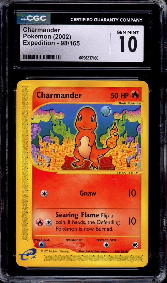 2002 Pokémon Expedition Charmander #98 CGC 10 GEM MINT