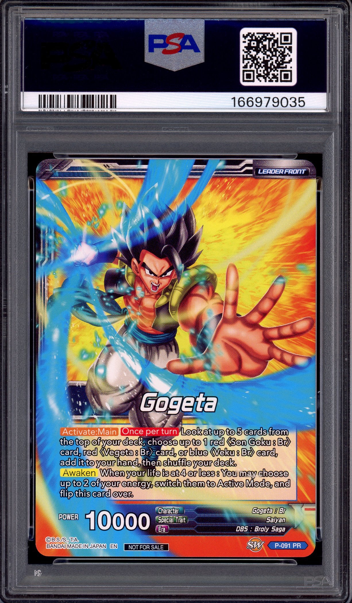 2019 Dragon Ball Super Promo Broly Pack Volume 1 SS Gogeta, the Unstoppable #P-091 PSA 10 GEM MINT