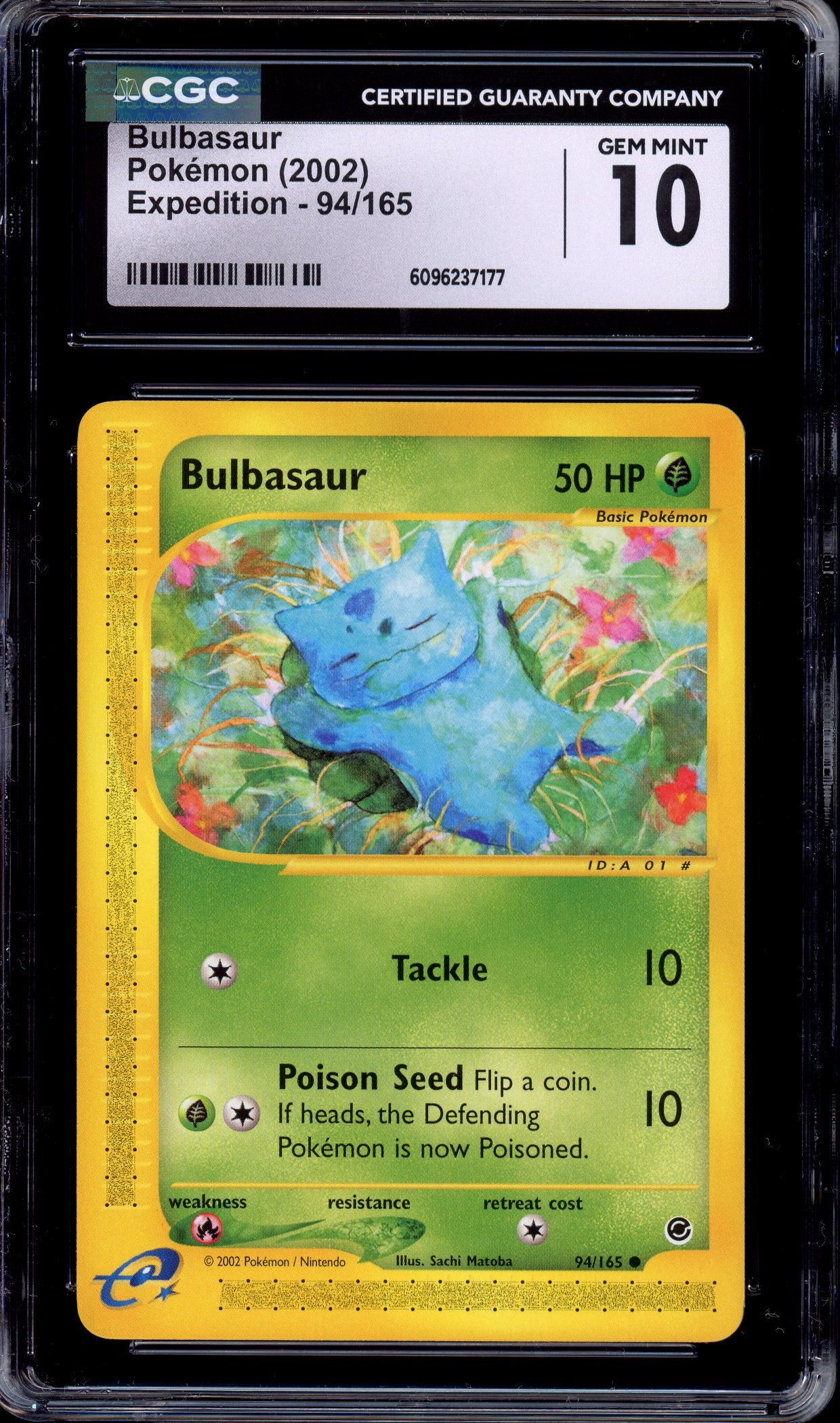 2002 Pokémon Expedition Bulbasaur #94 CGC 10 GEM MINT