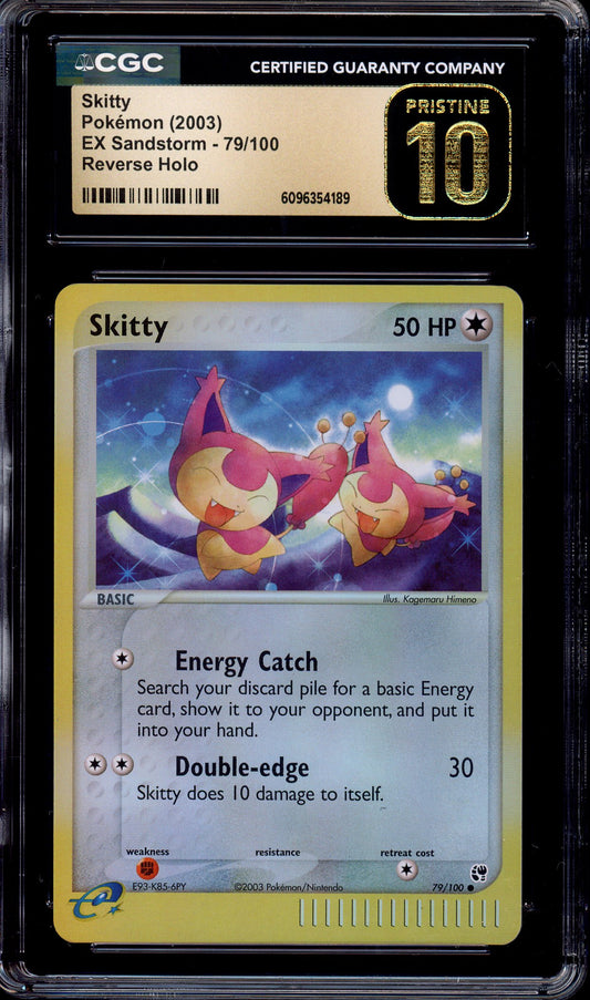 2003 Pokémon EX Sandstorm Skitty-Reverse Foil #79 CGC 10 PRISTINE