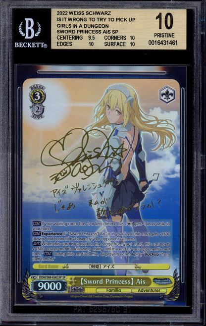 2022 Weiss Schwarz Pick Up Girls In A Dungeon Sword Princess Ais Gold Signature BGS 10 PRISTINE