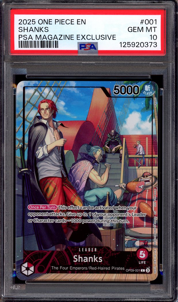 2025 One Piece PSA Magazine Exclusive Shanks #1 PSA 10 GEM MINT