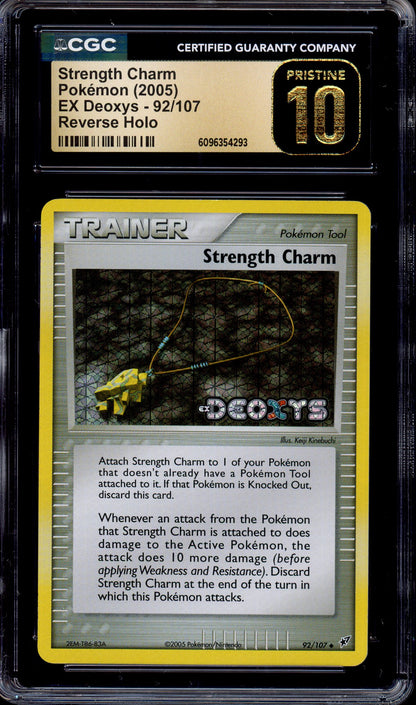 2005 Pokémon EX Deoxys Strength Charm-Reverse Foil #92 CGC 10 PRISTINE