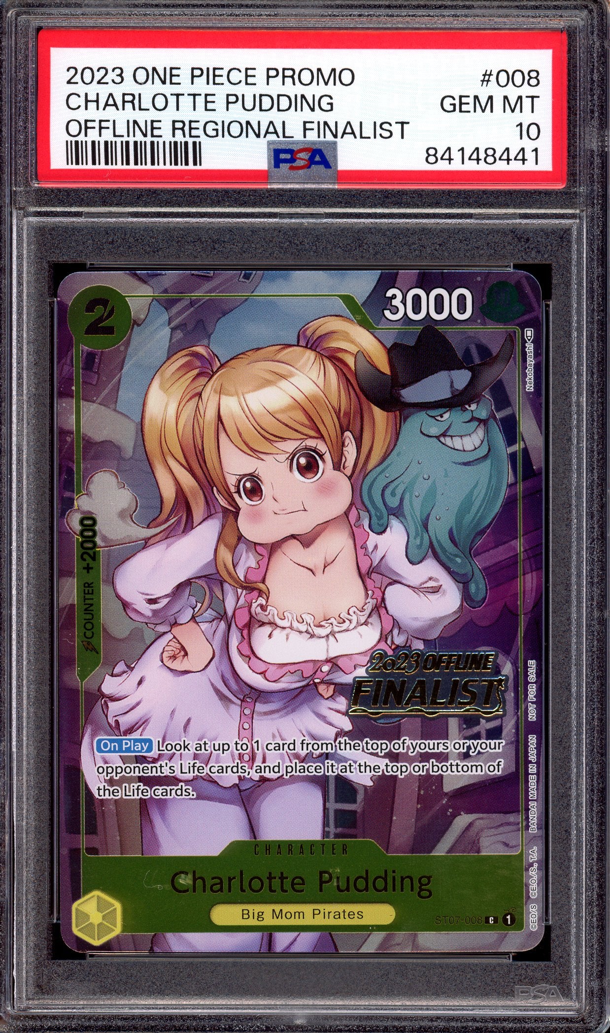 2023 One Piece Promo Offline Regional Finalist Charlotte Pudding #8 PSA 10 GEM MINT