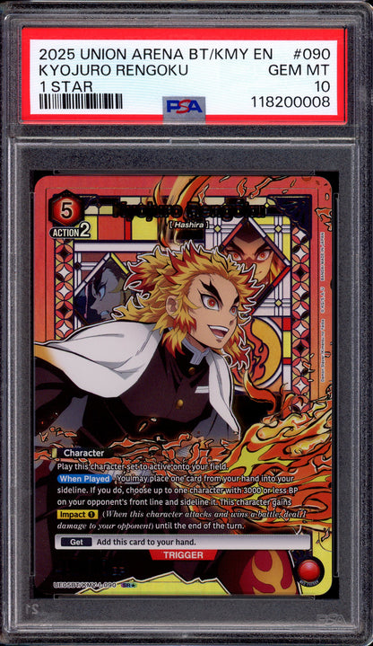 2025 Union Arena Demon Slayer 1 Star Kyojuro Rengoku #090 PSA 10 GEM MINT