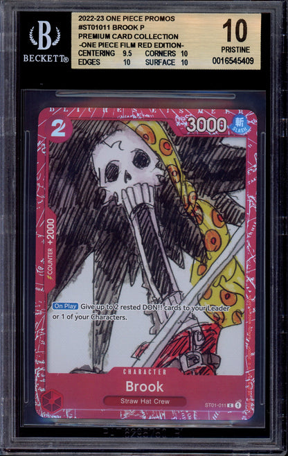 2023 One Piece Premium Card Collection Red Film Brook #011 BGS 10 PRISTINE