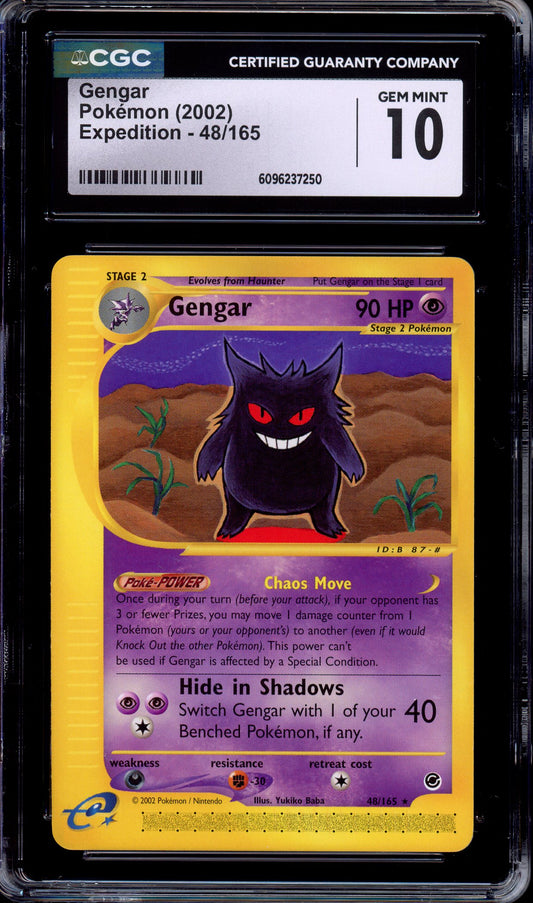 2002 Pokémon Expedition Gengar #48 CGC 10 GEM MINT