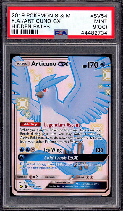 2019 Pokémon Sun & Moon Hidden Fates Full Art Articuno GX #SV54 PSA 9 (OC) MINT