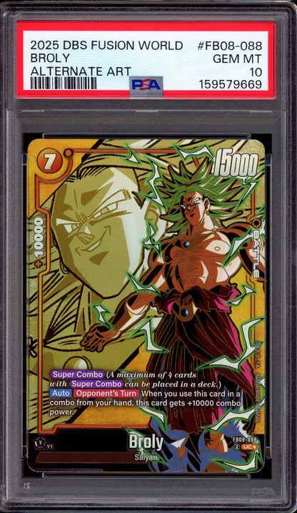2025 Dragon Ball Super Fusion World Alternate Art Broly #FB08-088 PSA 10 GEM MINT