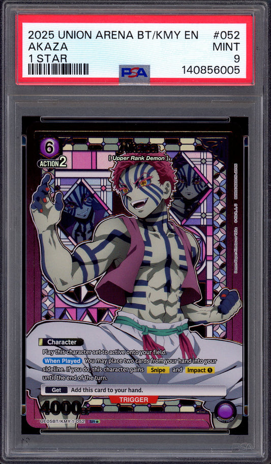 2025 Union Arena Demon Slayer 1 Star Akaza #052 PSA 9 MINT