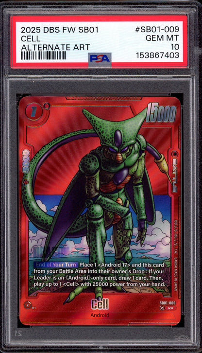 2025 Dragon Ball Super Fusion World Manga Booster 01 Alternate Art Cell #SB01-009 PSA 10 GEM MINT