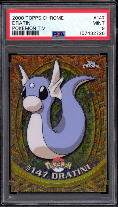 2000 Topps Chrome Pokémon TV Dratini #147 PSA 9 MINT