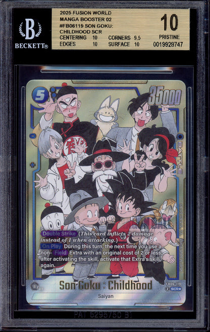 2025 Dragon Ball Super Fusion World Manga Booster 02 Secret Rare Alternate Art Son Goku Childhood #FB06-119 BGS 10 PRISTINE