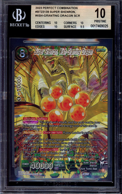 2023 Dragon Ball Super Super Shenron Wish-Granting Dragon SCR #BT23-139 BGS 10 PRISTINE