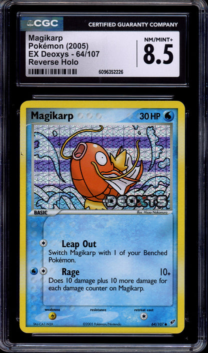 2005 Pokémon EX Deoxys Magikarp-Reverse Foil #64 CGC 8.5 NM-MT+