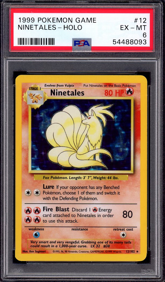 1999 Pokémon Game Ninetales-Holo #12 PSA 6 EX-MT