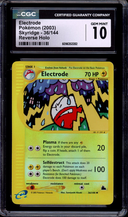 2003 Pokémon Skyridge Electrode-Reverse Foil #36 CGC 10 GEM MINT