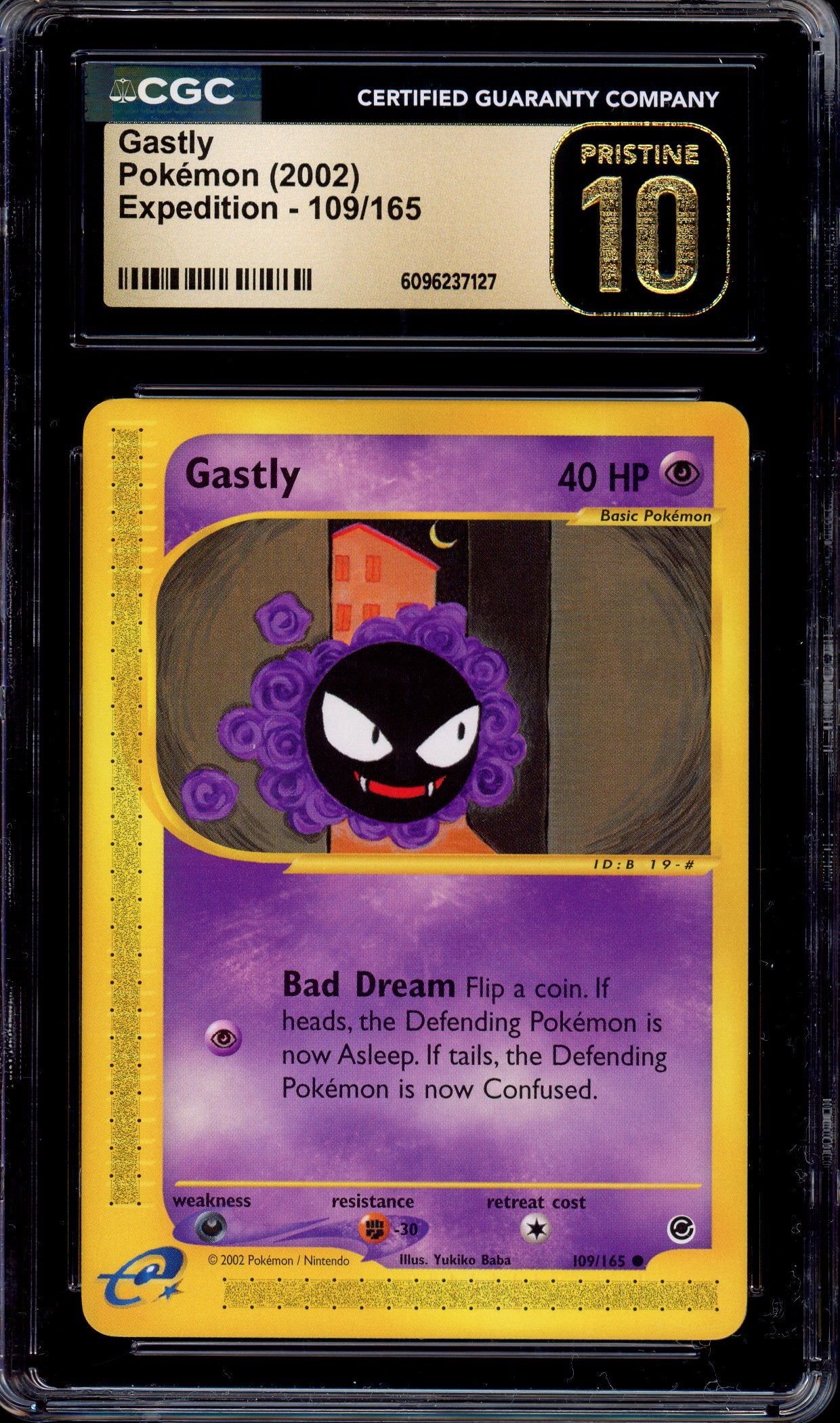 2002 Pokémon Expedition Gastly #109 CGC 10 PRISTINE
