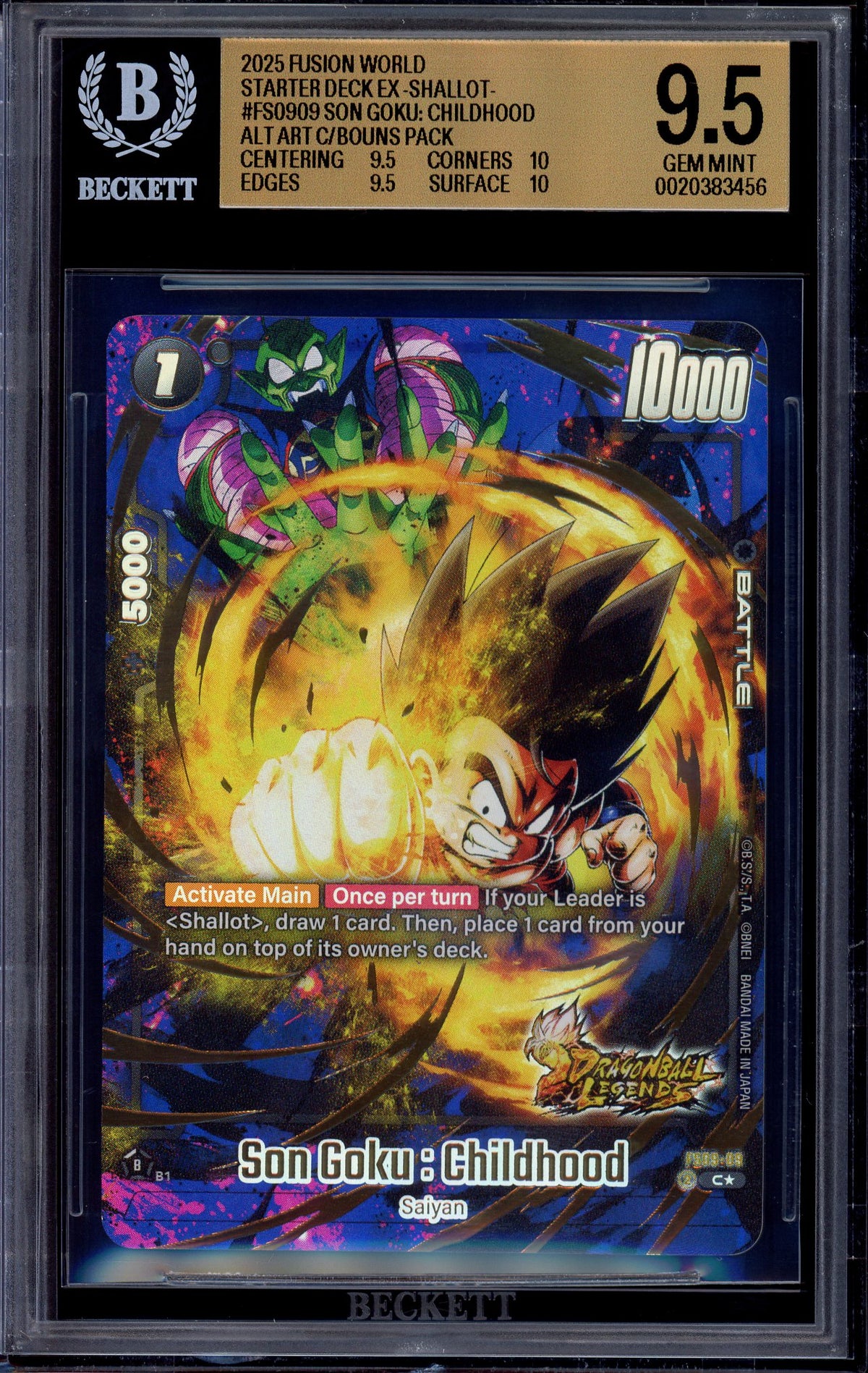 2025 Dragon Ball Super Fusion World Alternate Art Son Goku Childhood #FS09-09 BGS 9.5 GEM MINT