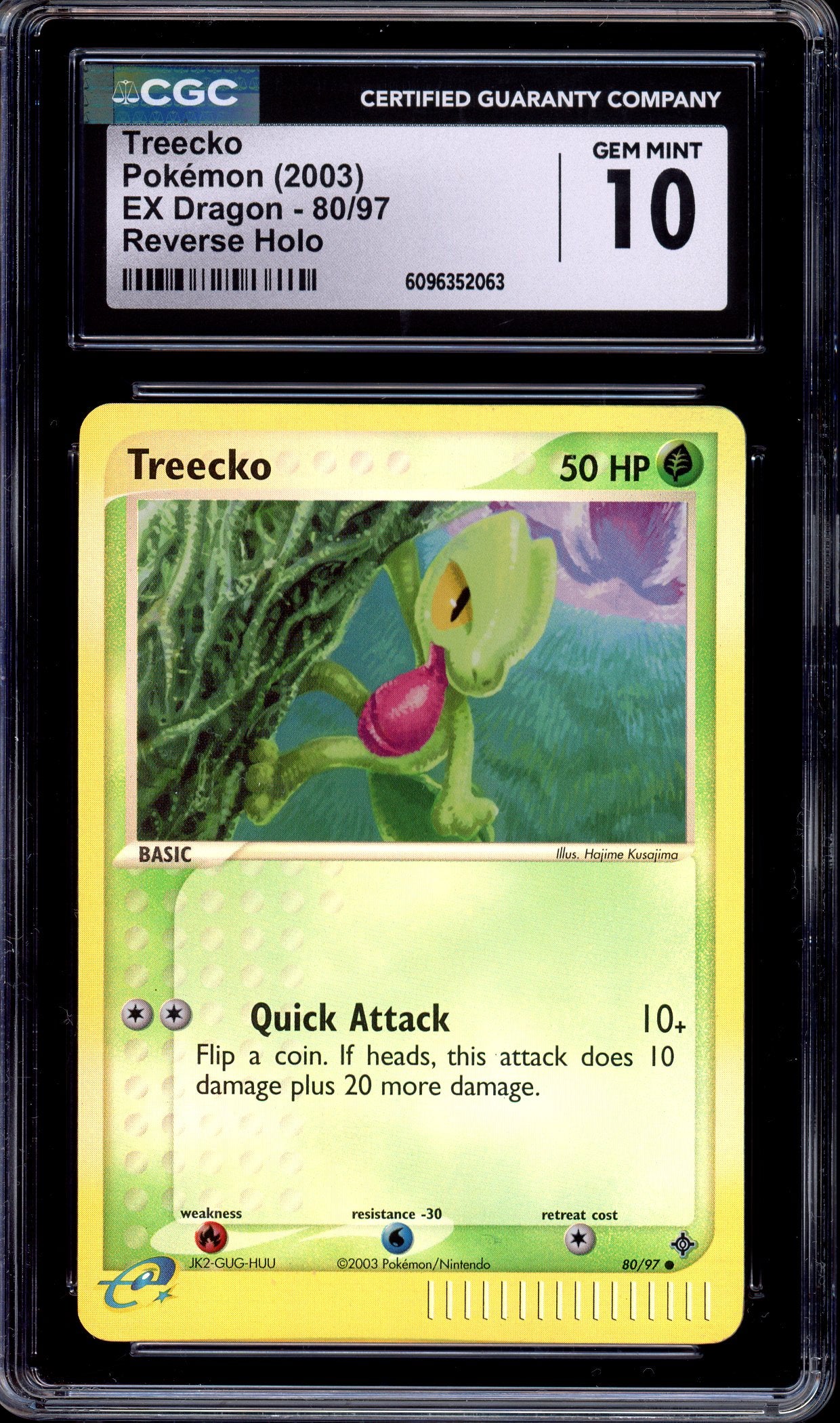 2003 Pokémon EX Dragon Treecko-Reverse Foil #80 CGC 10 GEM MINT