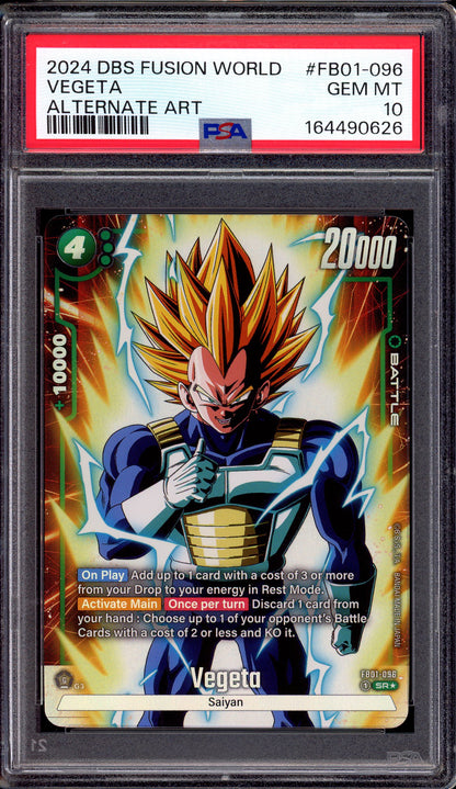 2024 Dragon Ball Super Alternate Art Vegeta #FB01-096 PSA 10 GEM MINT