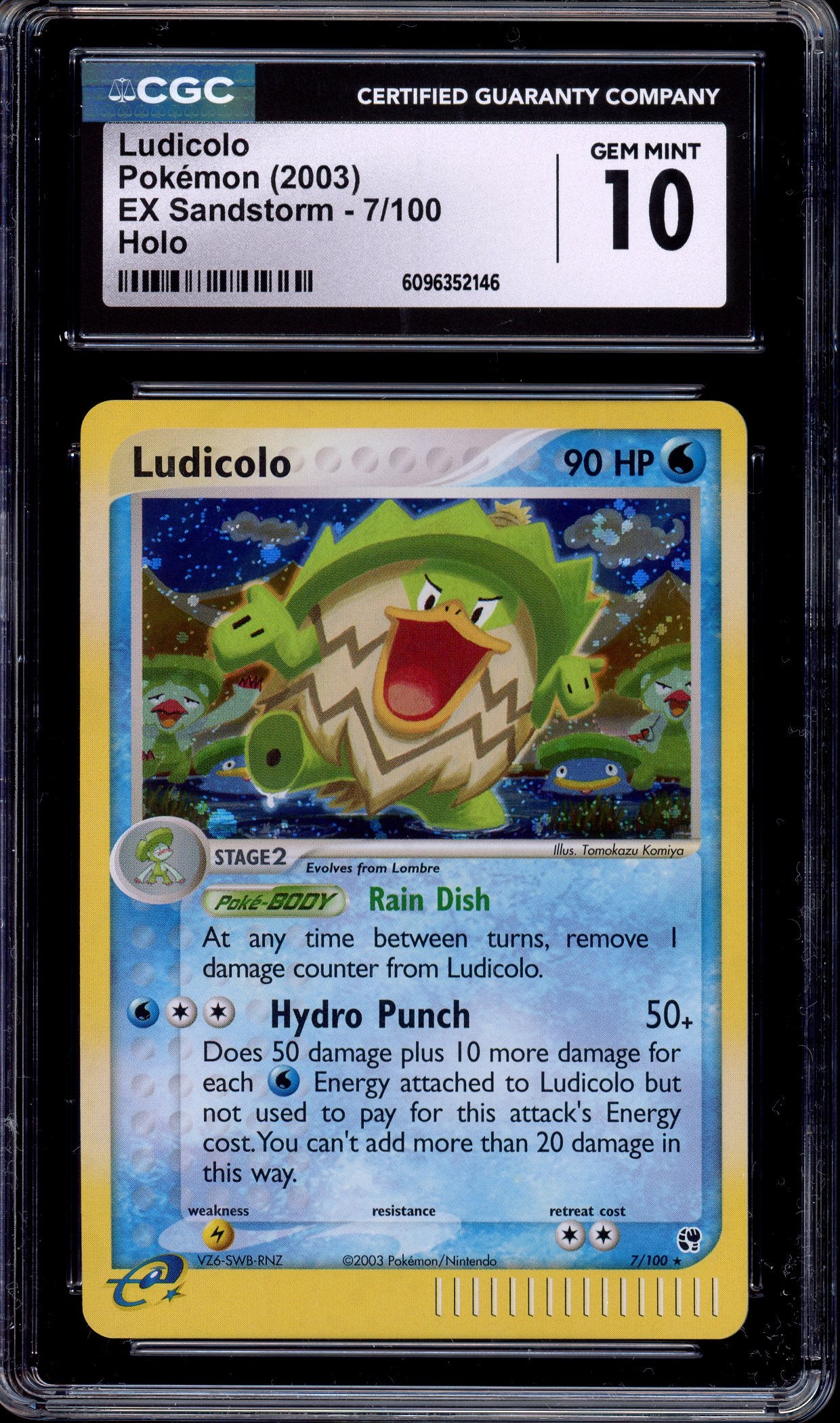 2003 Pokémon EX Sandstorm Ludicolo-Holo #7 CGC 10 GEM MINT