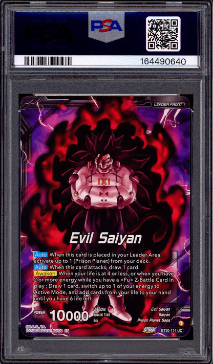 2024 Dragon Ball Super Premium Anniversary Box Cumber, Maddenning Force #BT20-114 PSA 10 GEM MINT