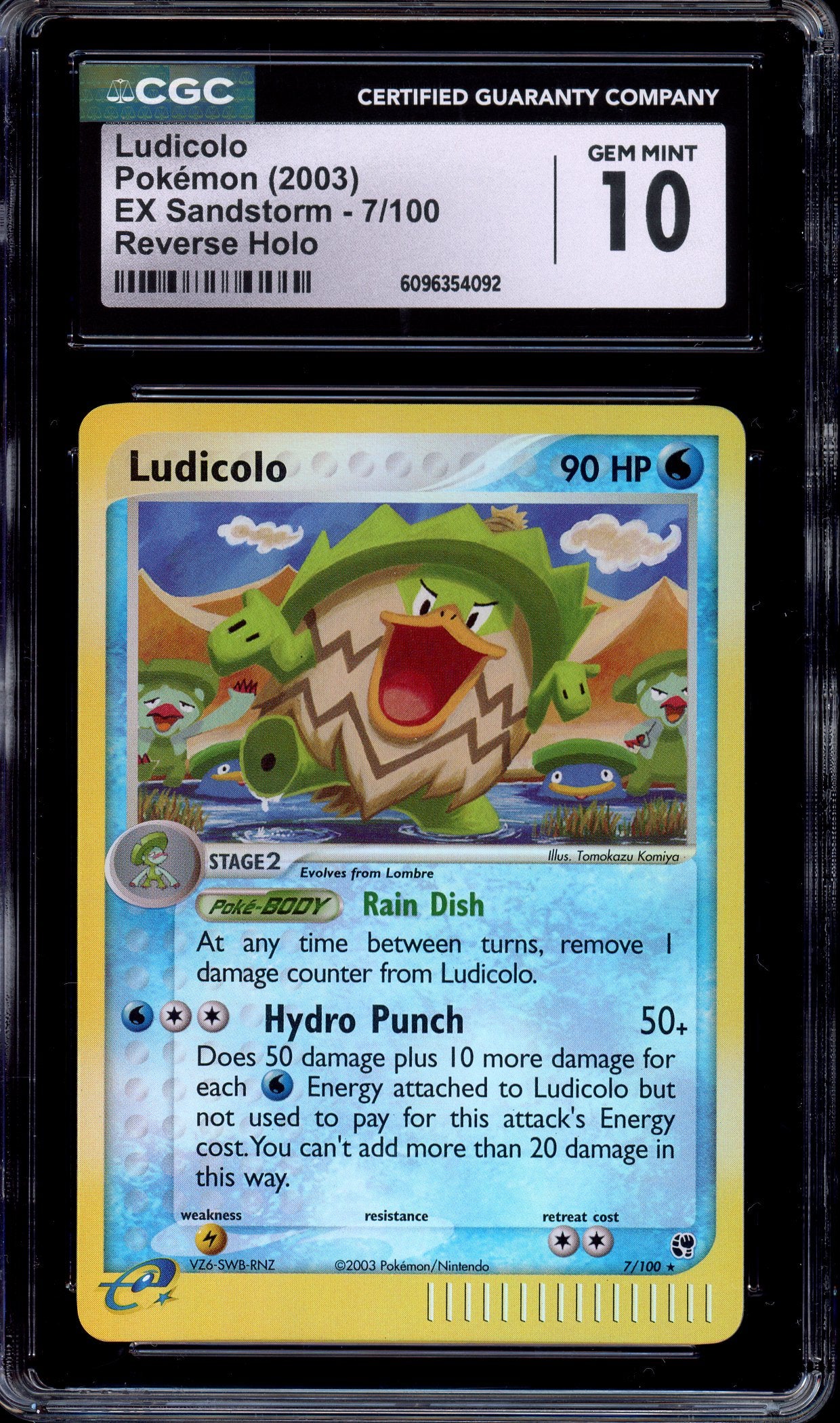 2003 Pokémon EX Sandstorm Ludicolo-Reverse Foil #7 CGC 10 GEM MINT