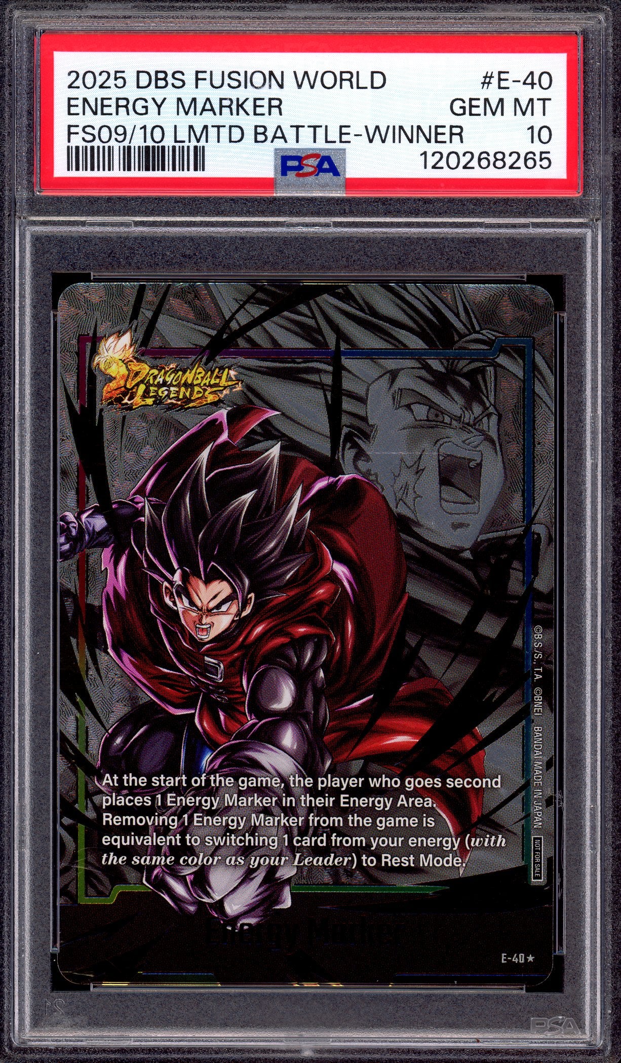 2025 Dragon Ball Super Fusion World Limited Battle Winner Energy Marker #E-40 PSA 10 GEM MINT