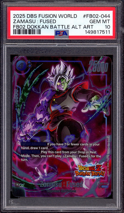 2025 Dragon Ball Super Fusion World FB02 Dokkan Battle Alternate Art Zamasu Fused #FB02-044 PSA 10 GEM MINT