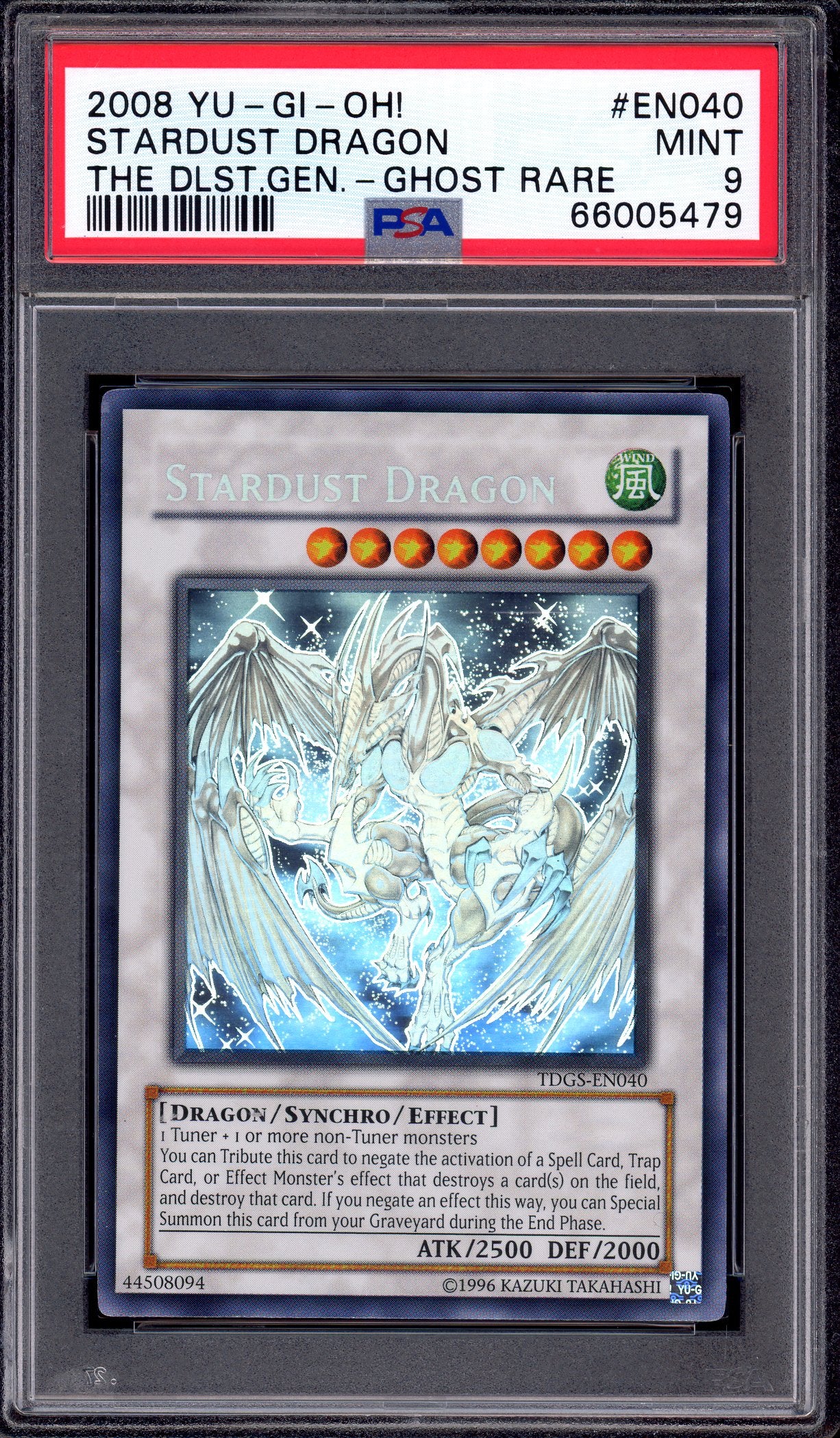 2008 Yu-Gi-Oh! The Duelist Genesis Ghost Rare Stardust Dragon #TDGS-EN040 PSA 9 MINT