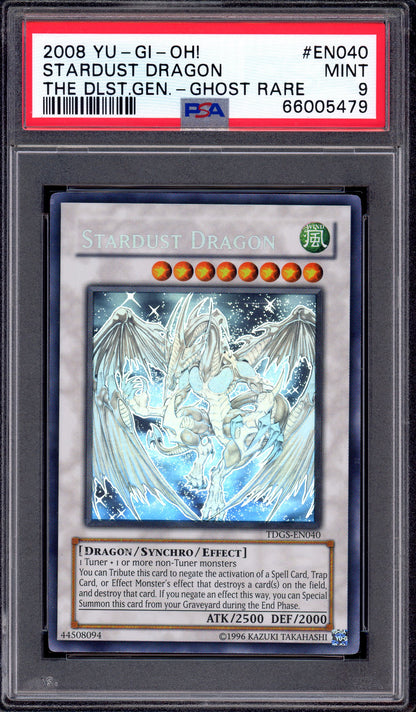 2008 Yu-Gi-Oh! The Duelist Genesis Ghost Rare Stardust Dragon #TDGS-EN040 PSA 9 MINT