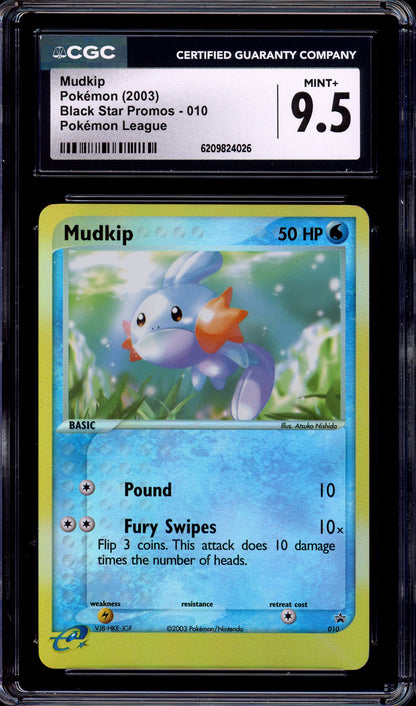 2003 Pokémon Black Star Promo Mudkip-Reverse Holo #010 CGC 9.5 MINT+