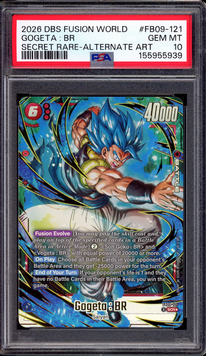 2026 Dragon Ball Super Fusion World Secret Rare Alternate Art Gogeta BR #FB09-121 PSA 10 GEM MINT