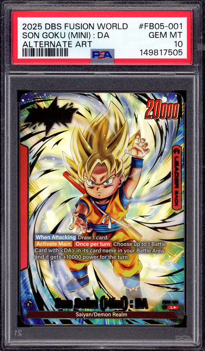 2025 Dragon Ball Super Fusion World Alternate Art Son Goku (Mini) DA #FB05-001 PSA 10 GEM MINT
