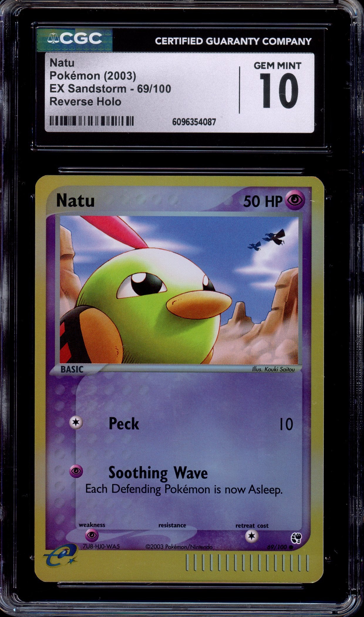 2003 Pokémon EX Sandstorm Natu-Reverse Foil #69 CGC 10 GEM MINT