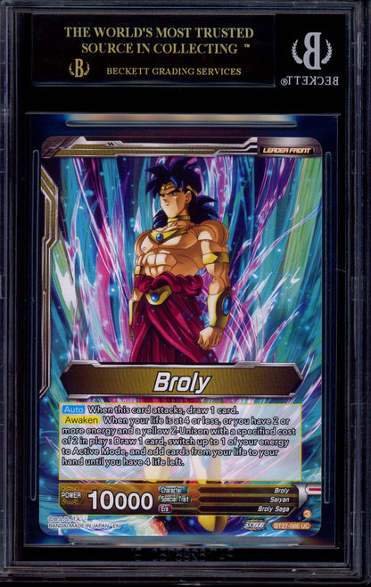 2025 Dragon ball Super Masters Special Leader Rare SS Broly, Big Action #66 BGS 10 PRISTINE BLACK LABEL