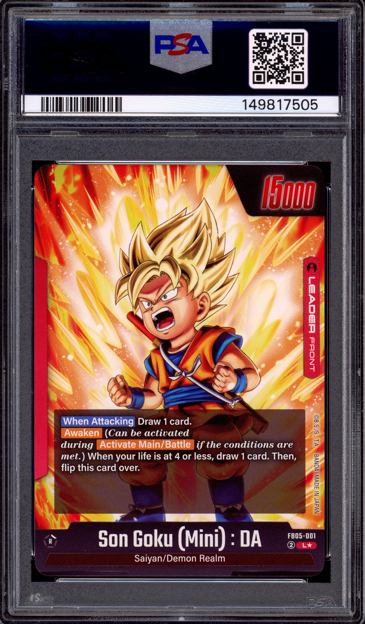 2025 Dragon Ball Super Fusion World Alternate Art Son Goku (Mini) DA #FB05-001 PSA 10 GEM MINT