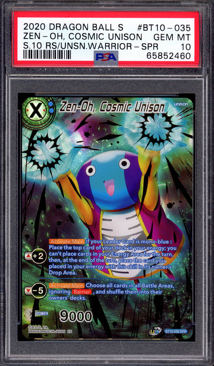 2020 Dragon Ball Super Zen-Oh, Cosmic Unison SPR #BT10-035 PSA 10 GEM MINT