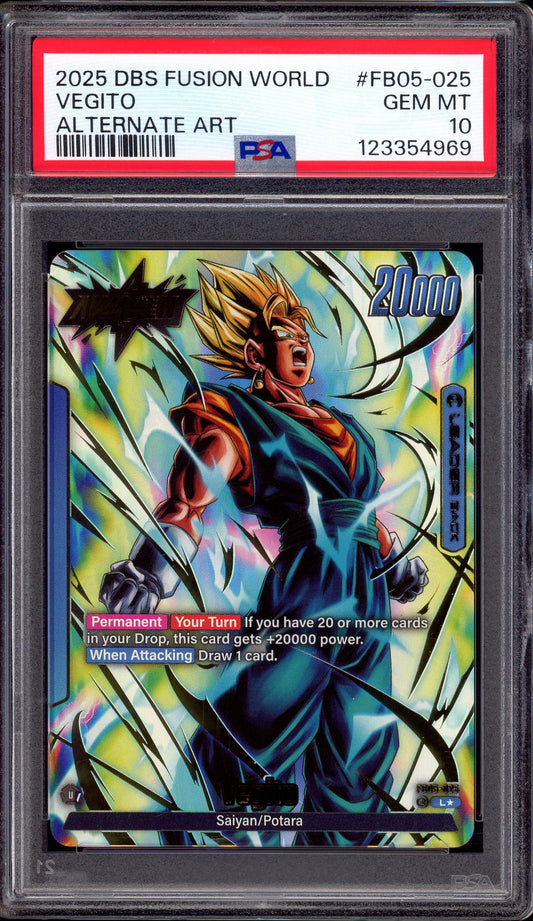 2025 Dragon Ball Super Fusion World Alternate Art Leader Vegito #FB05-025 PSA 10 GEM MINT