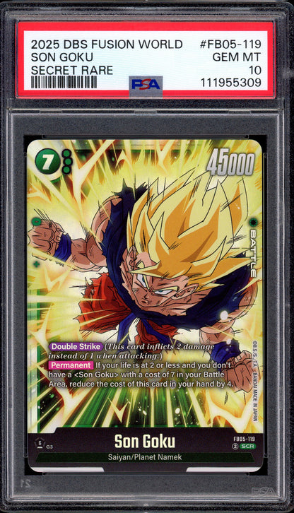 2025 Dragon Ball Super Fusion World Secret Rare Son Goku #FB05-119 PSA 10 GEM MINT