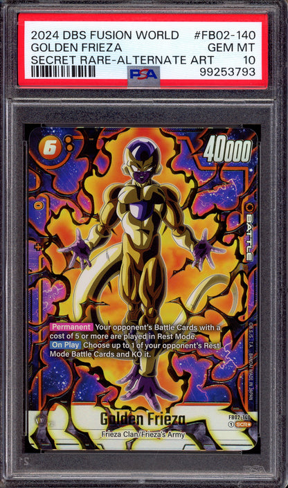 2024 Dragon Ball Super Fusion World Secret Rare Alternate Art Golden Frieza #FB02-140 PSA 10 GEM MINT