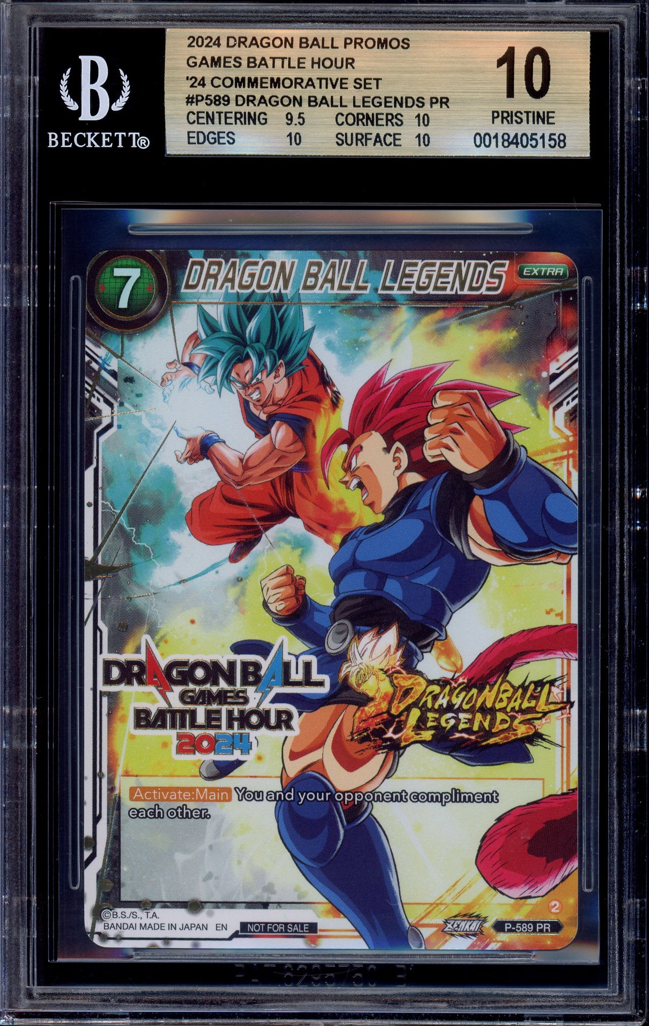 2024 Dragon Ball Super Masters Battle Hour Dragon Ball Legends #P-589 BGS 10 PRISTINE