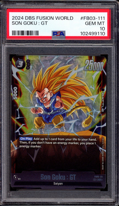 2024 Dragon Ball Super Fusion World Raging Roar Son Goku GT #FB03-111 PSA 10 GEM MINT