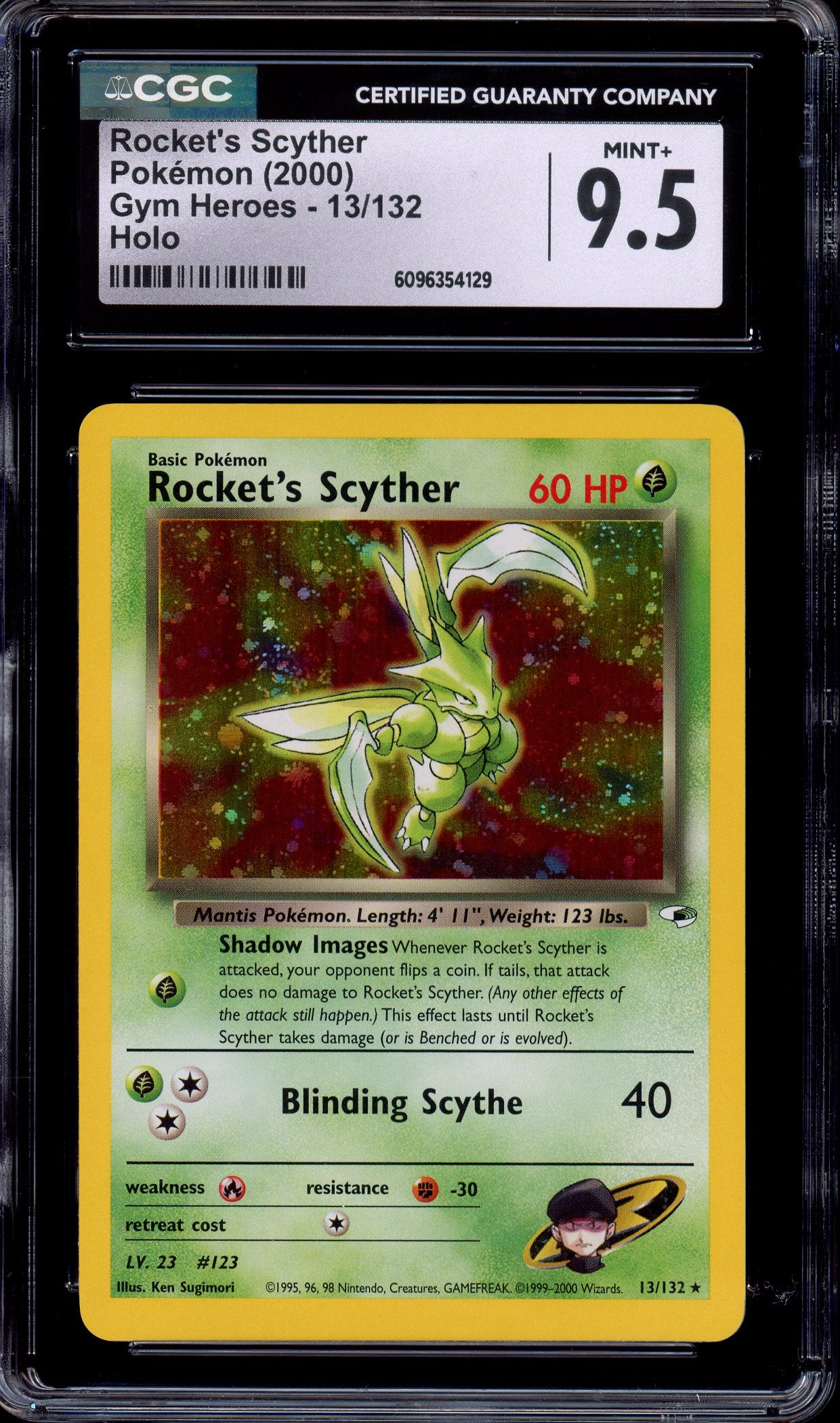 2000 Pokémon Gym Heroes Rocket's Scyther-Holo #13 CGC 9.5 MINT+