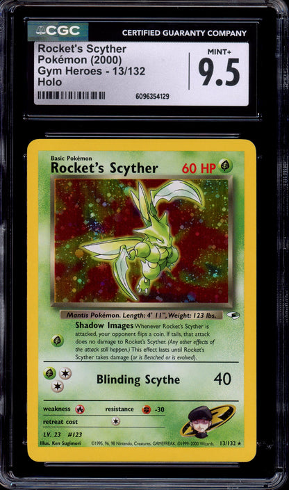 2000 Pokémon Gym Heroes Rocket's Scyther-Holo #13 CGC 9.5 MINT+