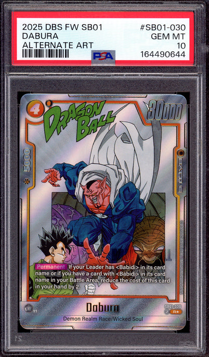 2025 Dragon Ball Super Fusion World Manga Booster 01 Alternate Art Dabura #SB01-030 PSA 10 GEM MINT