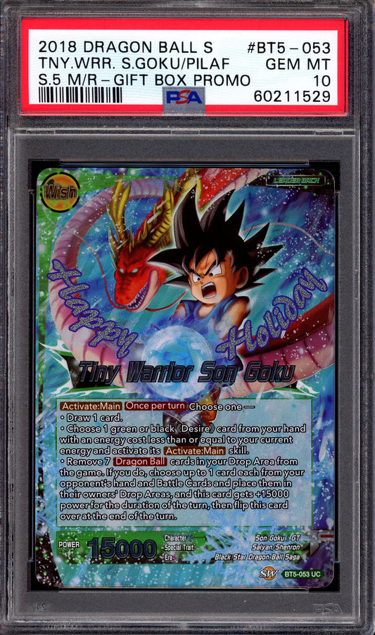 2018 Dragon Ball Super Gift Box Promo Tiny Warrior Son Goku #BT5-053 PSA 10 GEM MINT