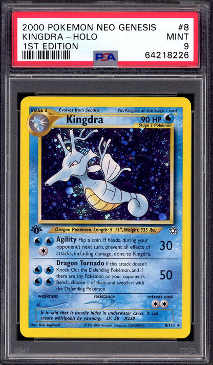 2000 Pokémon Neo Genesis 1st Edition Kingdra-Holo #8 PSA 9 MINT